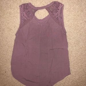 Lace plum tank